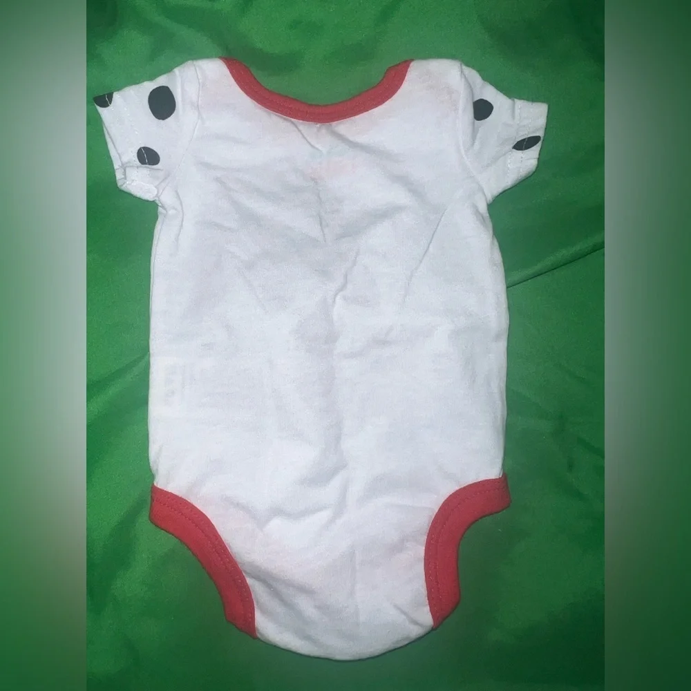 Disney Red and White Dalmatian Bodysuit size NB-Flaw